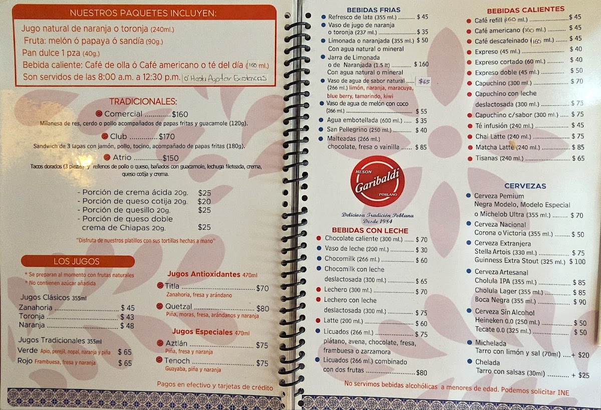 Meson Garibaldi Menu - Image 1